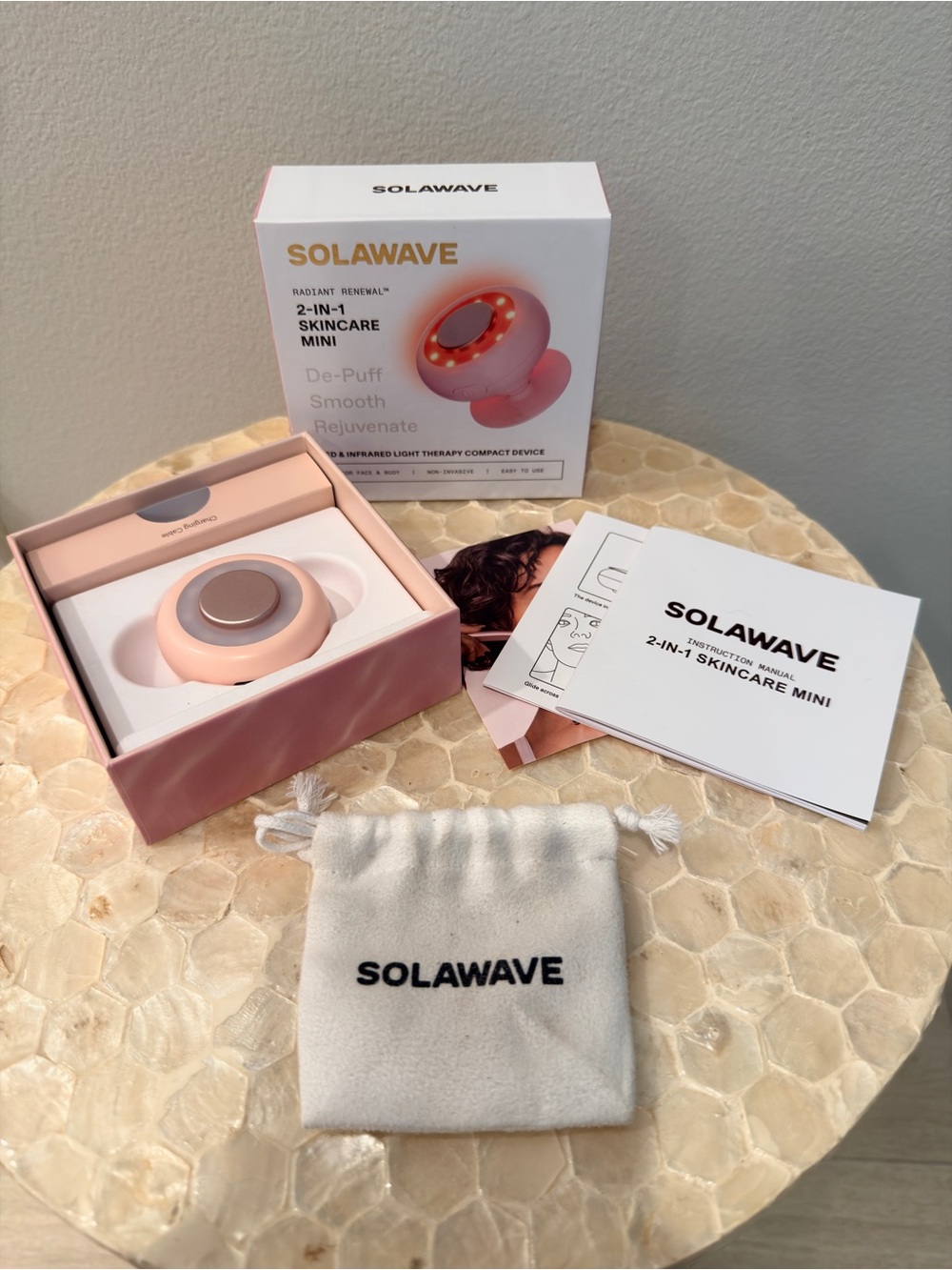 Solawave 2-in-1 Skincare Mini Device — Pink